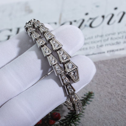 [Charm Aries Jewelry]SERPENTI BRACELET 6MM SILVER DIAMOND