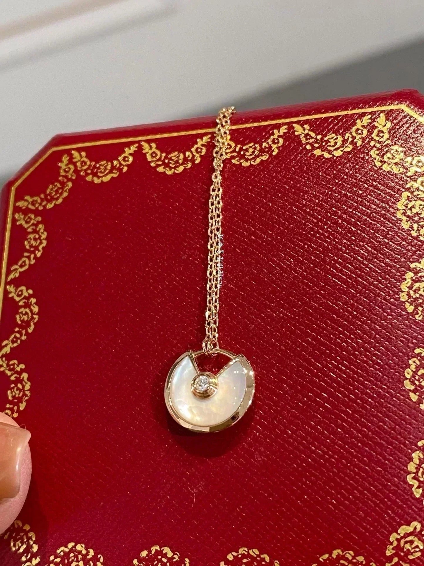 [Charm Aries Jewelry]AMULETTE ROSE GOLD MOP NECKLACE