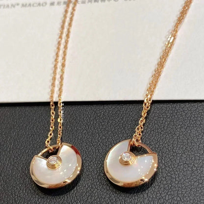 [Charm Aries Jewelry]AMULETTE ROSE GOLD MOP NECKLACE