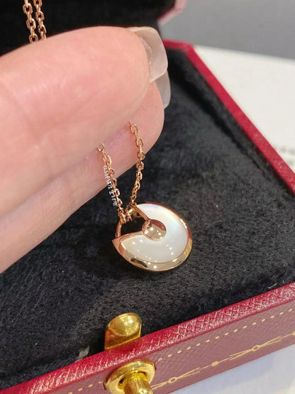 [Charm Aries Jewelry]AMULETTE ROSE GOLD MOP NECKLACE