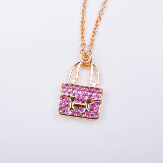 [Charm Aries Jewelry]CONSTANCE PEDANT PURPLE DIAMOND NECKLACE