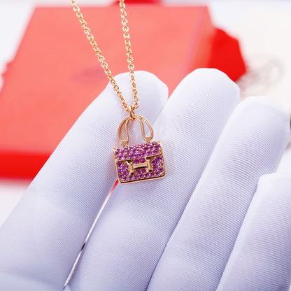 [Charm Aries Jewelry]CONSTANCE PEDANT PURPLE DIAMOND NECKLACE