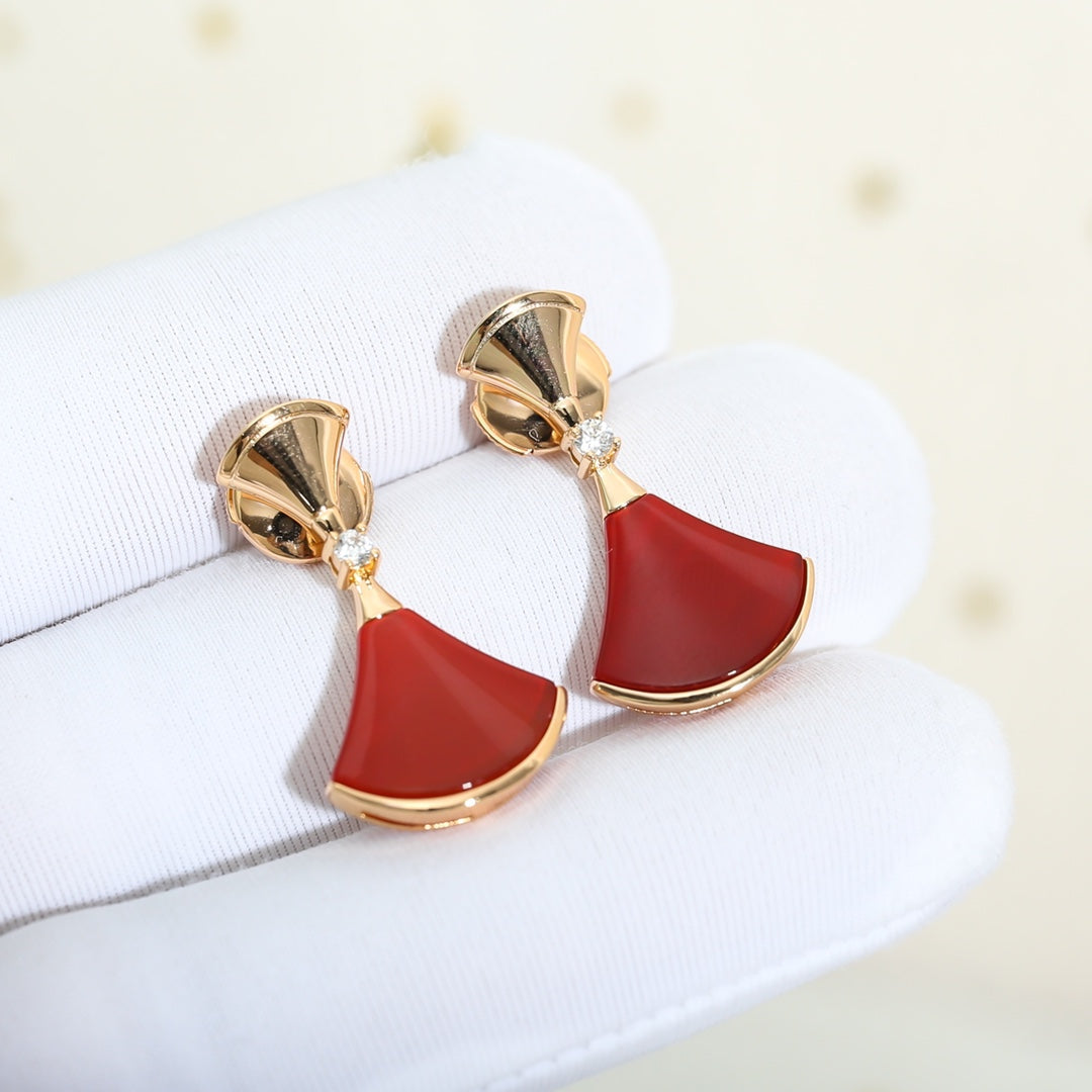 [Charm Aries Jewelry]DREAM Carnelian PINK GOLD EARRINGS