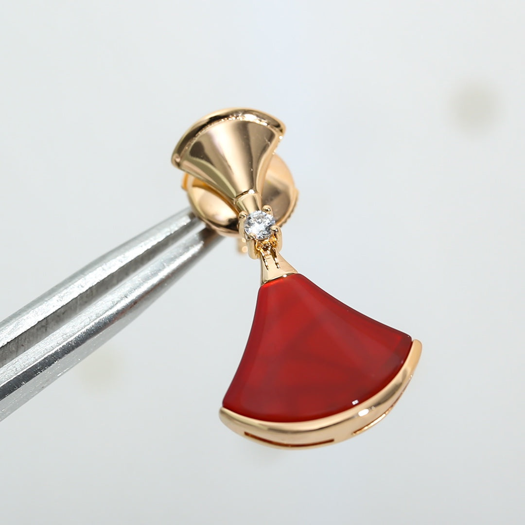 [Charm Aries Jewelry]DREAM Carnelian PINK GOLD EARRINGS