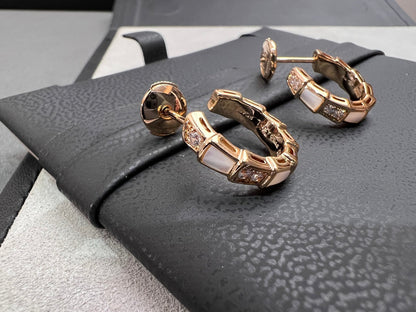 [Charm Aries Jewelry]SERPENTI MOP PINK GOLD EARRINGS