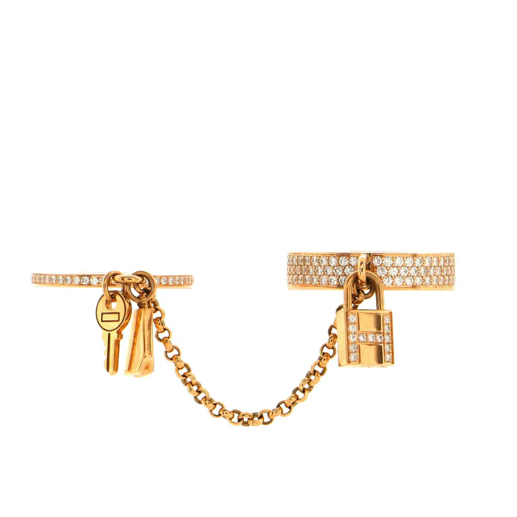 [Charm Aries Jewelry]HM KELLY CLOCHETTE DOUBLE RING IN  WITH DIAMONDS
