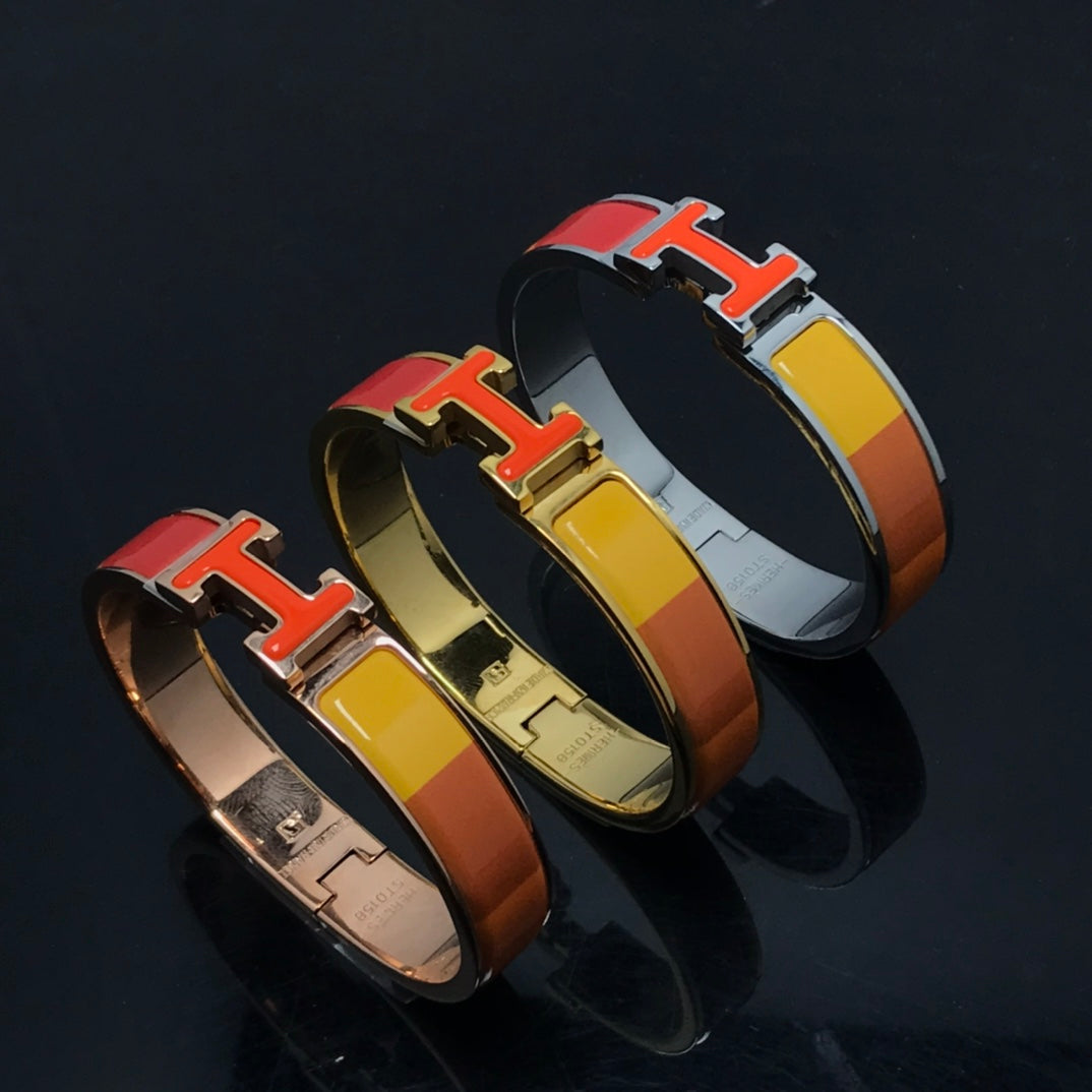 [Charm Aries Jewelry]H BRACELET ORANGE RAINBOW CERAMIC