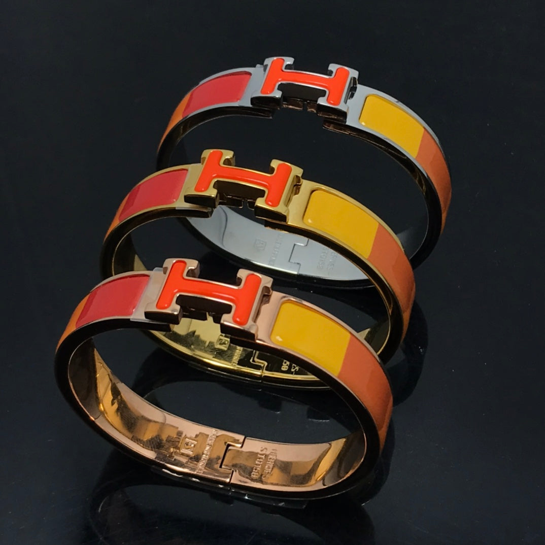 [Charm Aries Jewelry]H BRACELET ORANGE RAINBOW CERAMIC