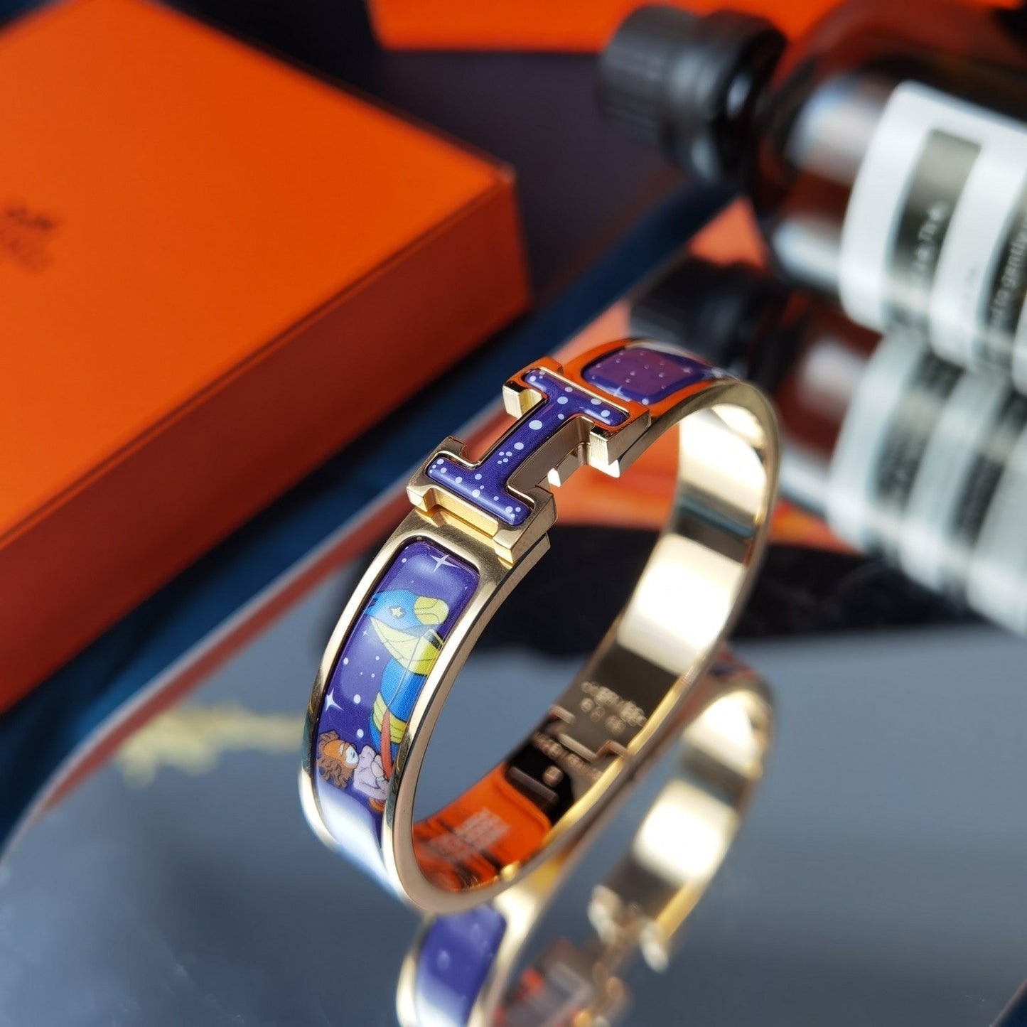 [Charm Aries Jewelry]H STAR AND MOON BRACELET 12MM