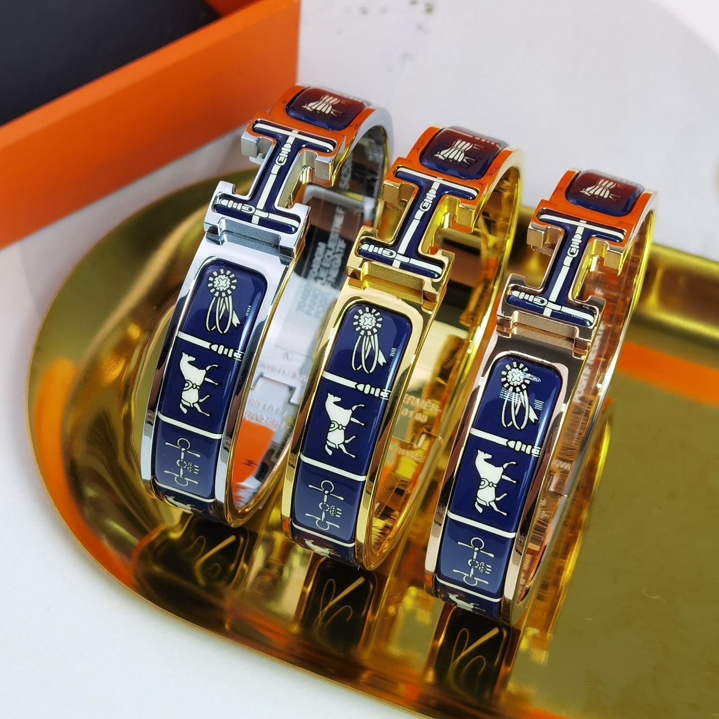 [Charm Aries Jewelry]H COUVERTURES DARK BLUE BRACELET