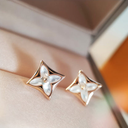 [Charm Aries Jewelry]STAR MOP PINK GOLD EARRINGS