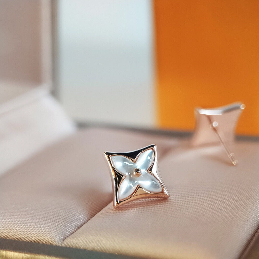 [Charm Aries Jewelry]STAR MOP PINK GOLD EARRINGS