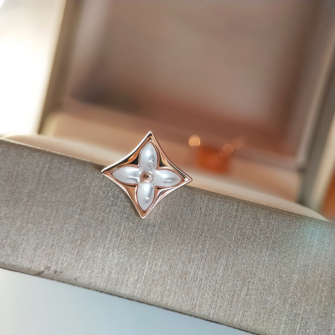 [Charm Aries Jewelry]STAR MOP PINK GOLD EARRINGS