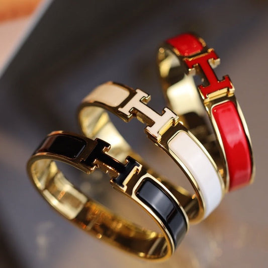 [Charm Aries Jewelry]H BRACELET 12MM GOLD