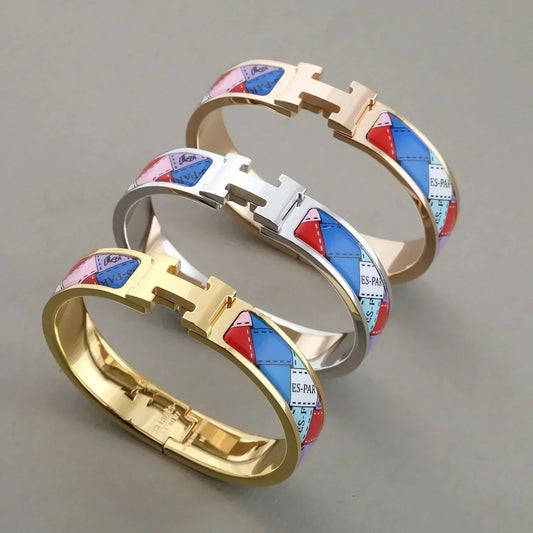 [Charm Aries Jewelry]H BRACELET DOTTED BORDER 12MM