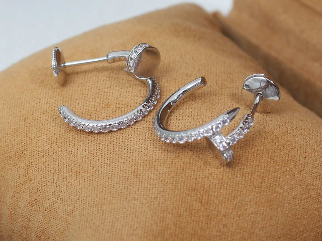 [Charm Aries Jewelry]JUSTE EARRINGS 12.75MM SILVER DIAMOND