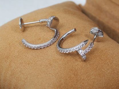 [Charm Aries Jewelry]JUSTE EARRINGS 12.75MM SILVER DIAMOND