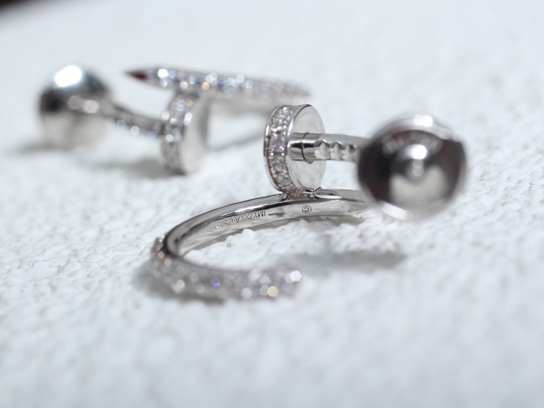 [Charm Aries Jewelry]JUSTE EARRINGS 12.75MM SILVER DIAMOND