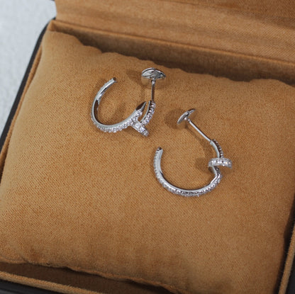 [Charm Aries Jewelry]JUSTE EARRINGS 12.75MM SILVER DIAMOND