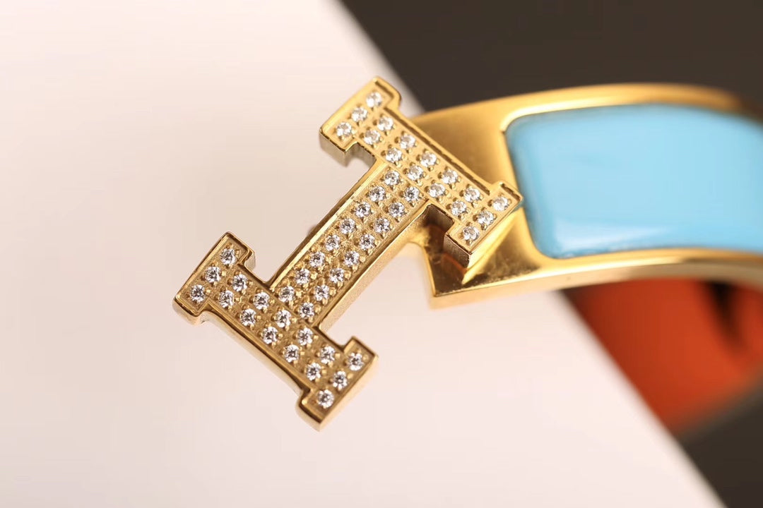 [Charm Aries Jewelry]H CLOUD BLUE BRACELET GOLD DIAMOND
