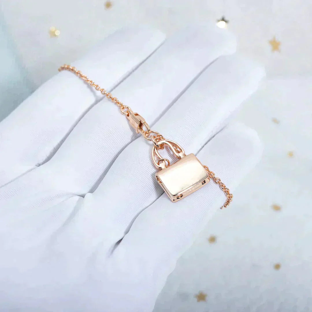 [Charm Aries Jewelry]AMULETTE PEDANT ROSE GOLD NECKLACE