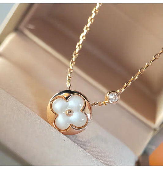 [Charm Aries Jewelry]SUN MOP GOLD 1 DIAMOND NECKLACE