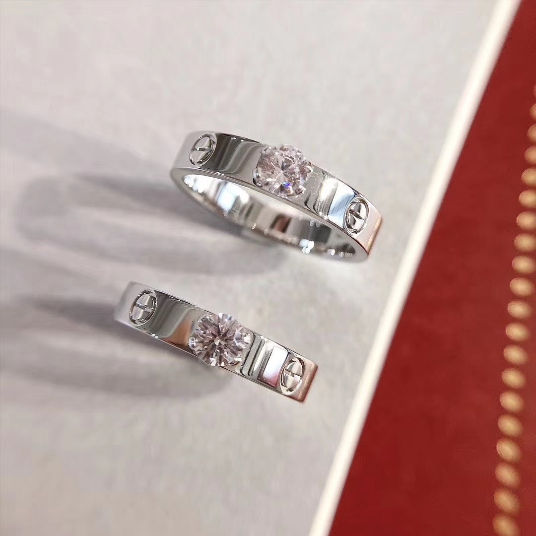 [Charm Aries Jewelry]LOVE RING 3.6MM 1 BIG DIAMOND