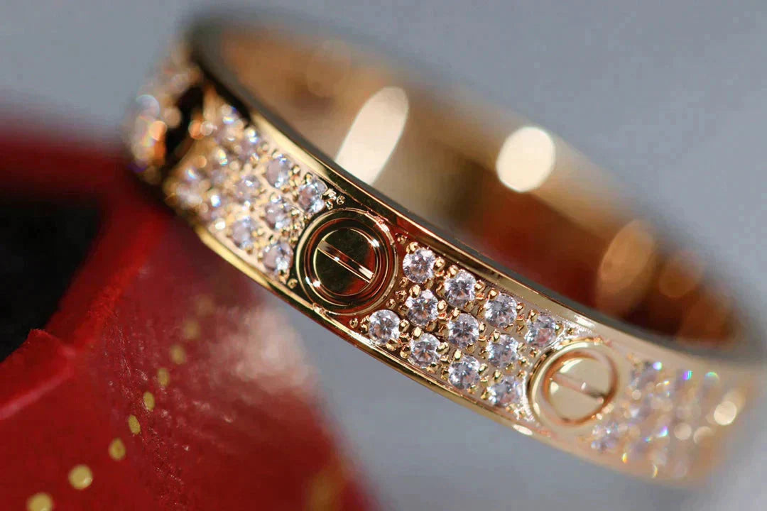 [Charm Aries Jewelry]LOVE RING 3.6MM DIAMOND PAVED