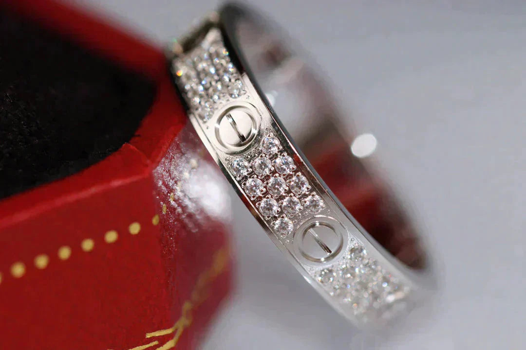 [Charm Aries Jewelry]LOVE RING 3.6MM DIAMOND PAVED