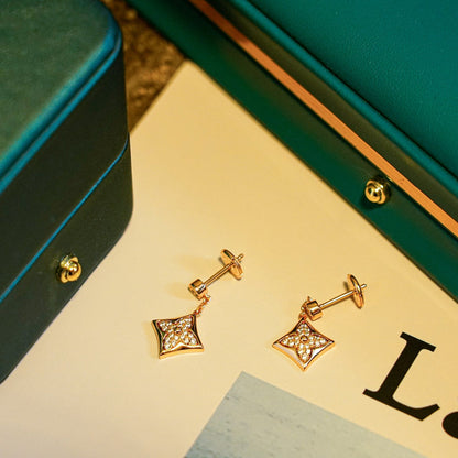 [Charm Aries Jewelry]STAR DIAMONDS EARRINGS GOLD
