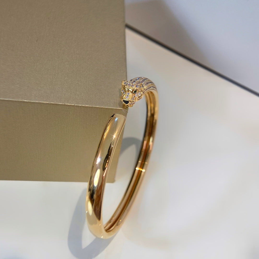 [Charm Aries Jewelry]PANTHERE GOLD DIAMOND OPEN BRACELET
