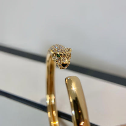 [Charm Aries Jewelry]PANTHERE GOLD DIAMOND OPEN BRACELET