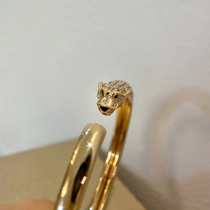 [Charm Aries Jewelry]PANTHERE GOLD DIAMOND OPEN BRACELET