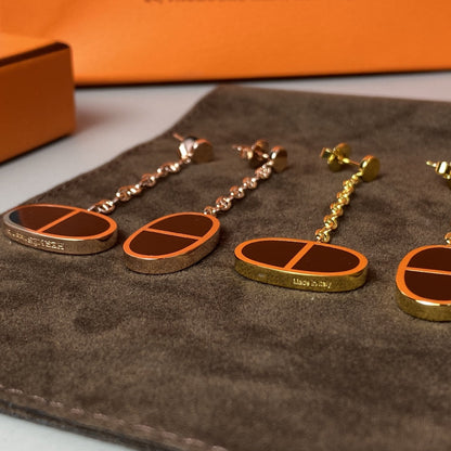 [Charm Aries Jewelry]CHAINE VERSO BLACK CERAMIC EARRINGS