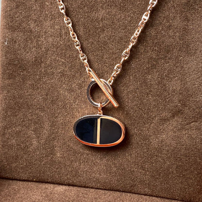 [Charm Aries Jewelry]CHAINE VERSO BLACK CERAMIC NECKLACE
