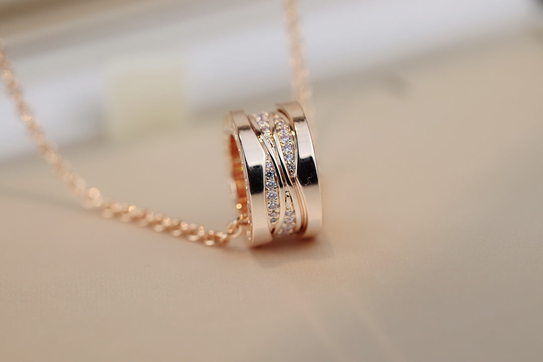 [Charm Aries Jewelry]ZERO 1 PINK GOLD DIAMOND NECKLACE