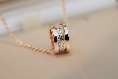[Charm Aries Jewelry]ZERO 1 PINK GOLD DIAMOND NECKLACE