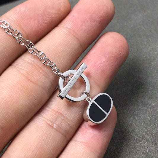 [Charm Aries Jewelry]CHAINE VERSO BLACK CERAMIC  NECKLACE