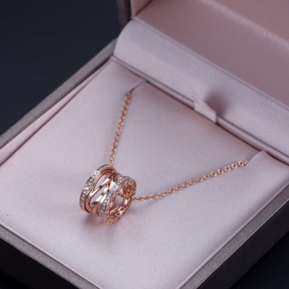 [Charm Aries Jewelry]ZERO 1 PINK GOLD DIAMOND OPEN NECKLACE
