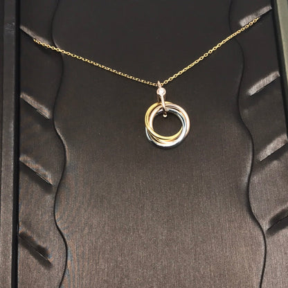 [Charm Aries Jewelry]TRINITY SILVER GOLD PINK GOLD NECKLACE