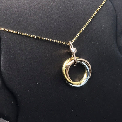 [Charm Aries Jewelry]TRINITY SILVER GOLD PINK GOLD NECKLACE