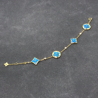 [Charm Aries Jewelry]STAR AND SUN TURQUOISE 4 MOTIFS 3 DIAMONDS
