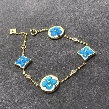 [Charm Aries Jewelry]STAR AND SUN TURQUOISE 4 MOTIFS 3 DIAMONDS