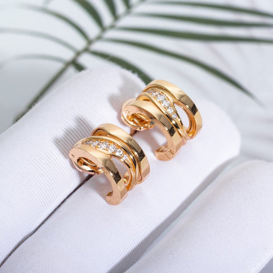[Charm Aries Jewelry]ZERO 1 PINK GOLD DIAMONDS EARRINGS