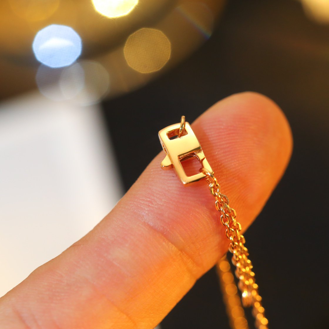 [Charm Aries Jewelry]STAR AND SUN DIAMOND PINK GOLD NECKLACE