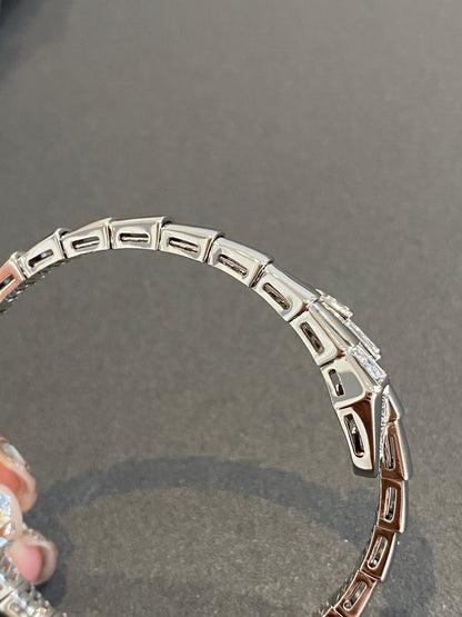 [Charm Aries Jewelry]SERPENTI BRACELET DIAMONDS SILVER