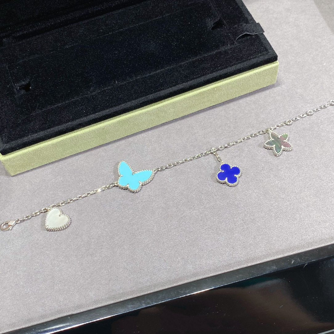[Charm Aries Jewelry]LUCKY SPRING SILVER BRACELET 4 MOTIF