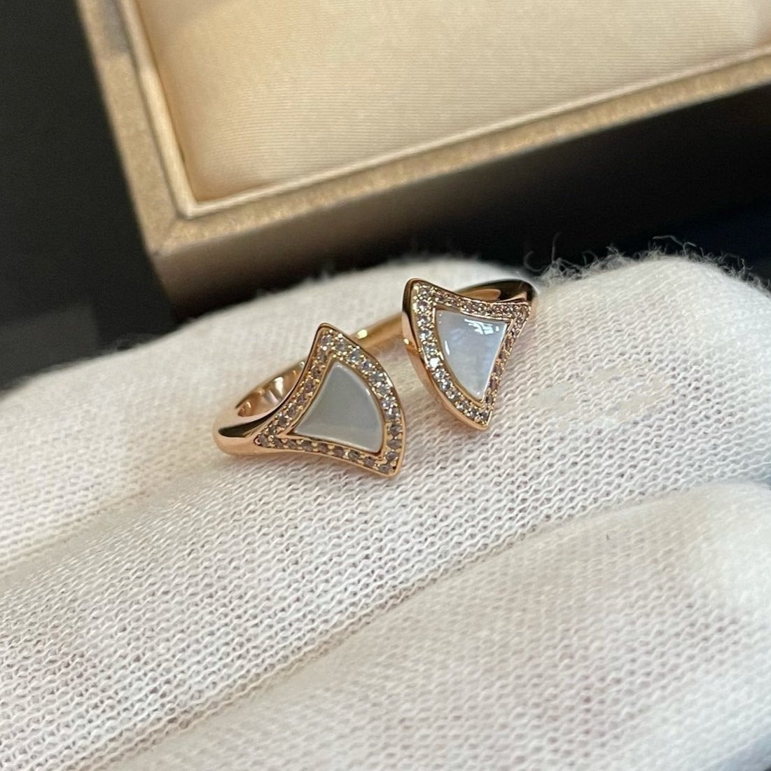 [Charm Aries Jewelry]DREAM MOP DIAMOND OPEN RING