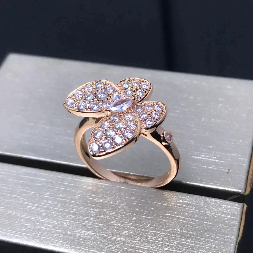 [Charm Aries Jewelry]BUTTERFLY PINK GOLD DIAMOND RING
