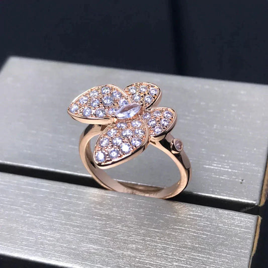 [Charm Aries Jewelry]BUTTERFLY PINK GOLD DIAMOND RING